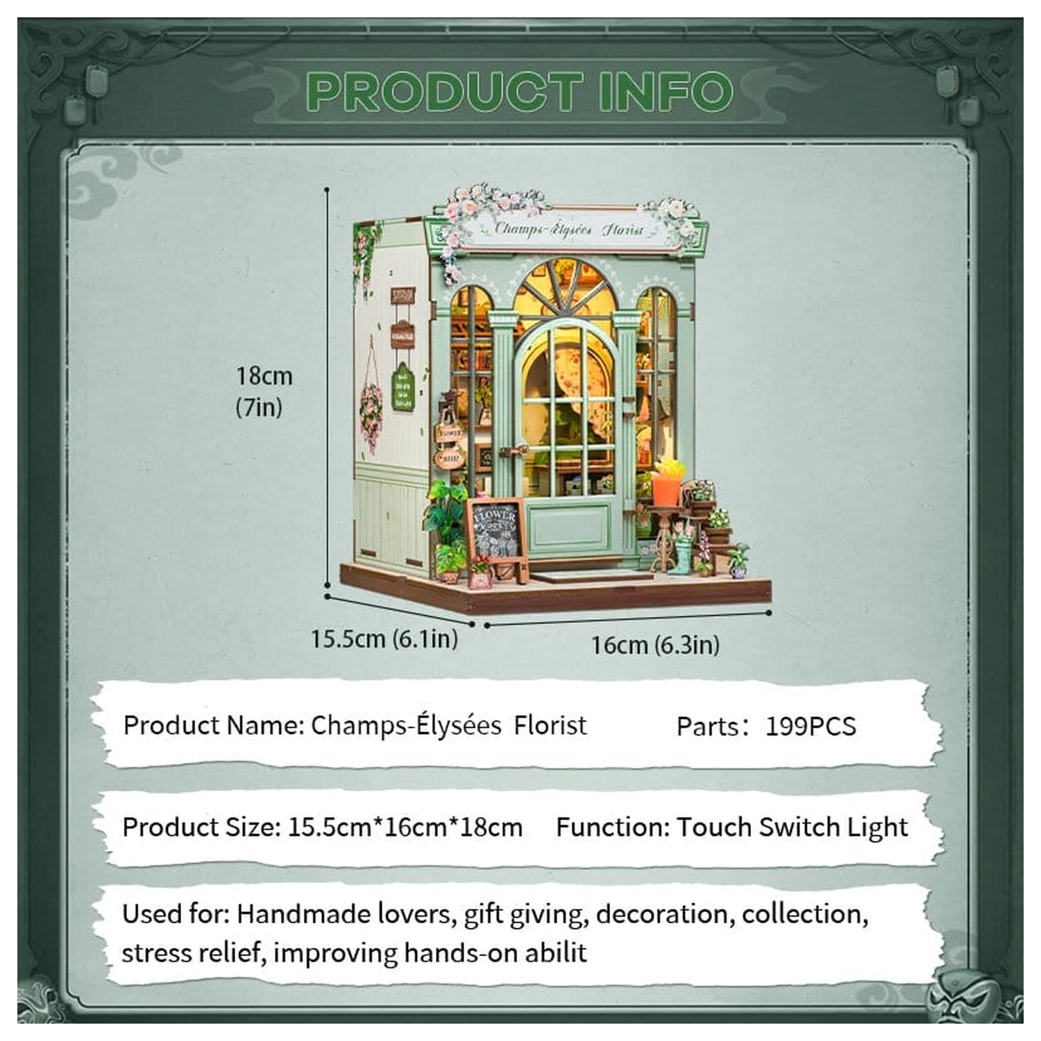 Miniature House modell készlet Champs-Élysées Florist 18 x 16 cm  termékfotó