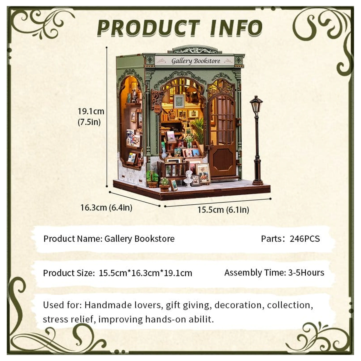 Miniature House modell készlet Gallery Bookstore 20 x 16 cm  termékfotó