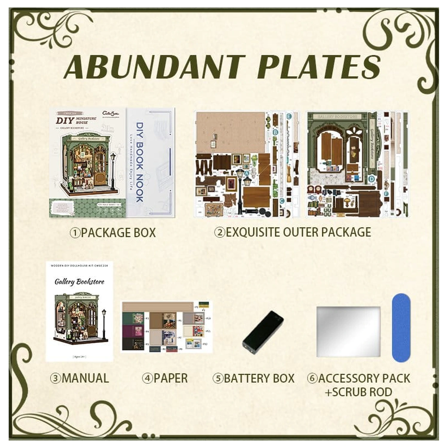 Miniature House modell készlet Gallery Bookstore 20 x 16 cm  termékfotó