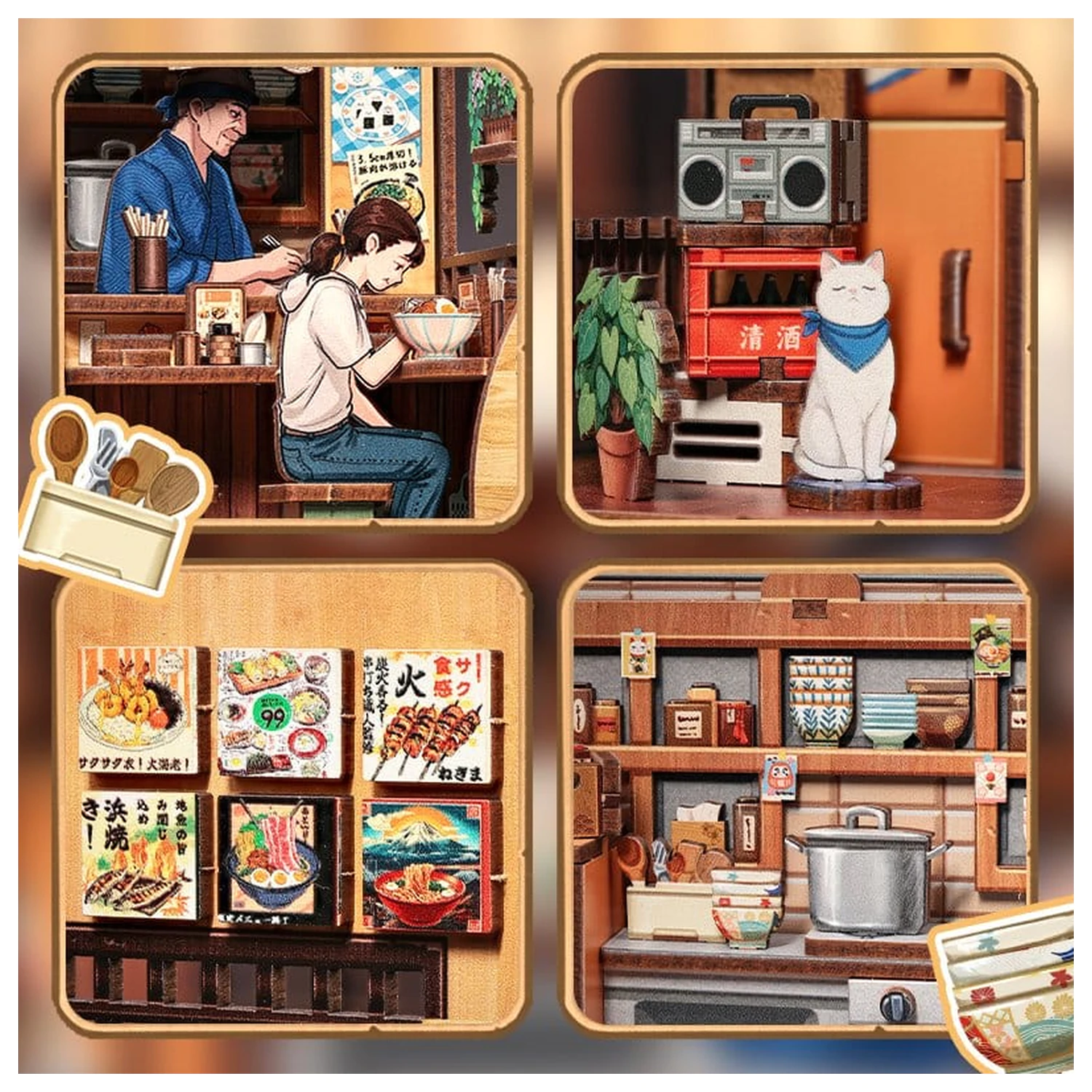 Miniature House modell készlet Oishii Kyoto 22 x 13 cm  termékfotó