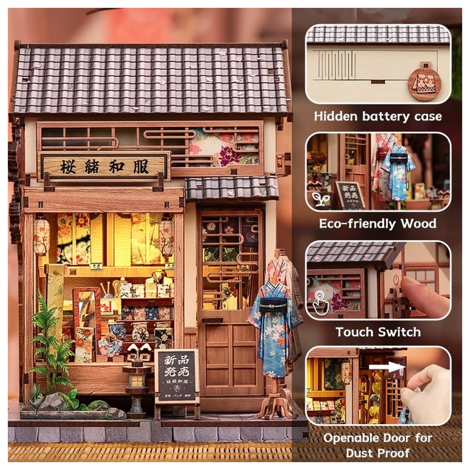 Miniature House modell készlet Sakura O Kimono Shop 19 x 14 cm  termékfotó