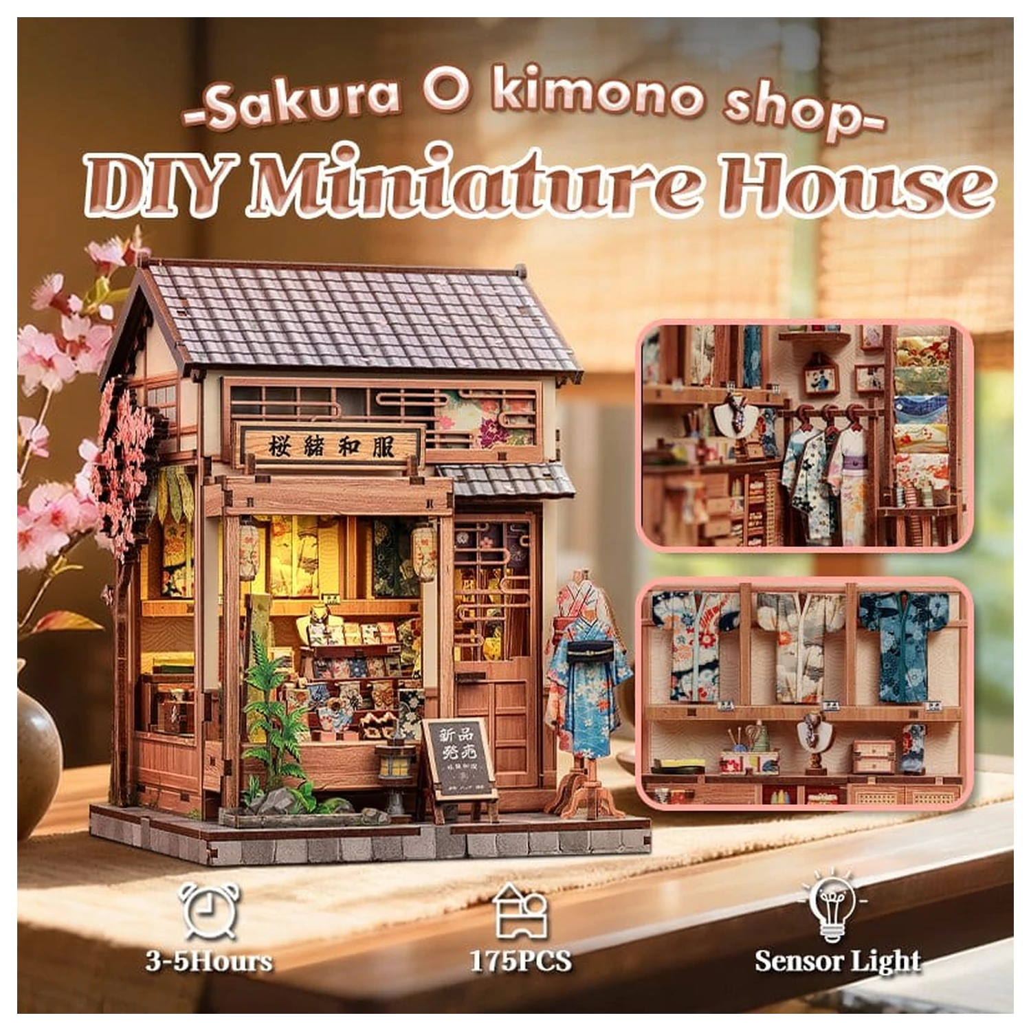 Miniature House modell készlet Sakura O Kimono Shop 19 x 14 cm  termékfotó