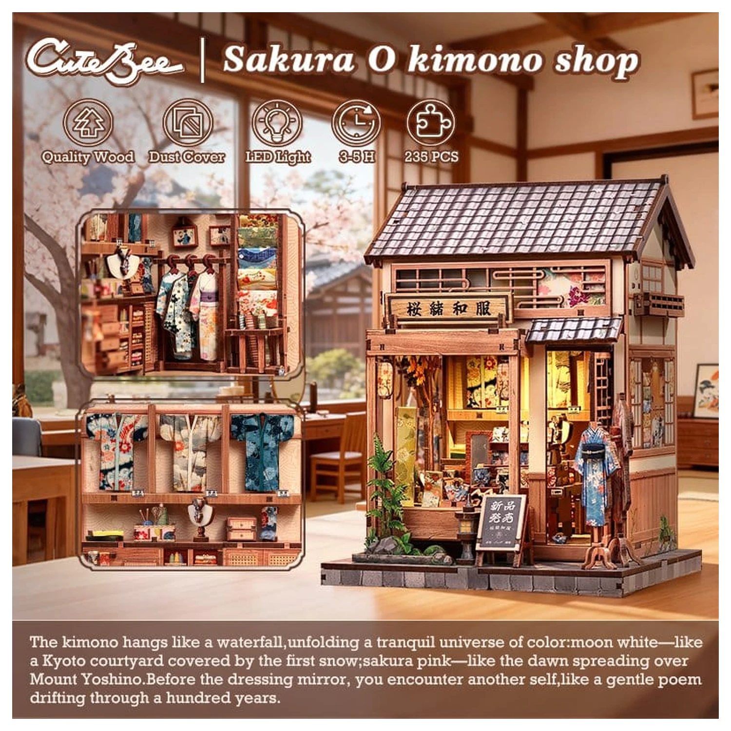 Miniature House modell készlet Sakura O Kimono Shop 19 x 14 cm  termékfotó