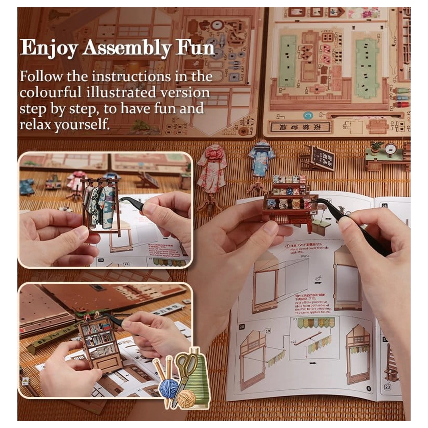 Miniature House modell készlet Sakura O Kimono Shop 19 x 14 cm  termékfotó