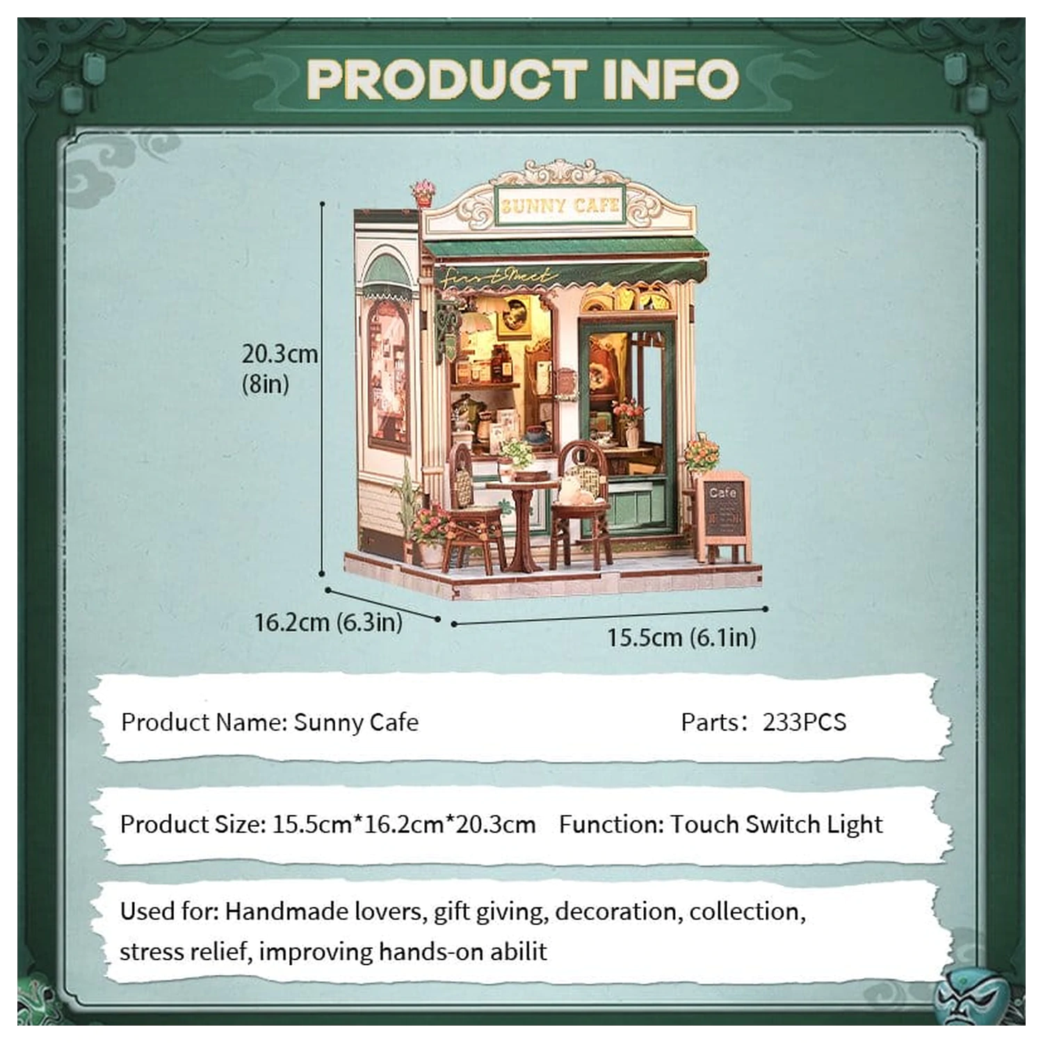 Miniature House modell készlet Sunny Cafe 20 x 16 cm  termékfotó