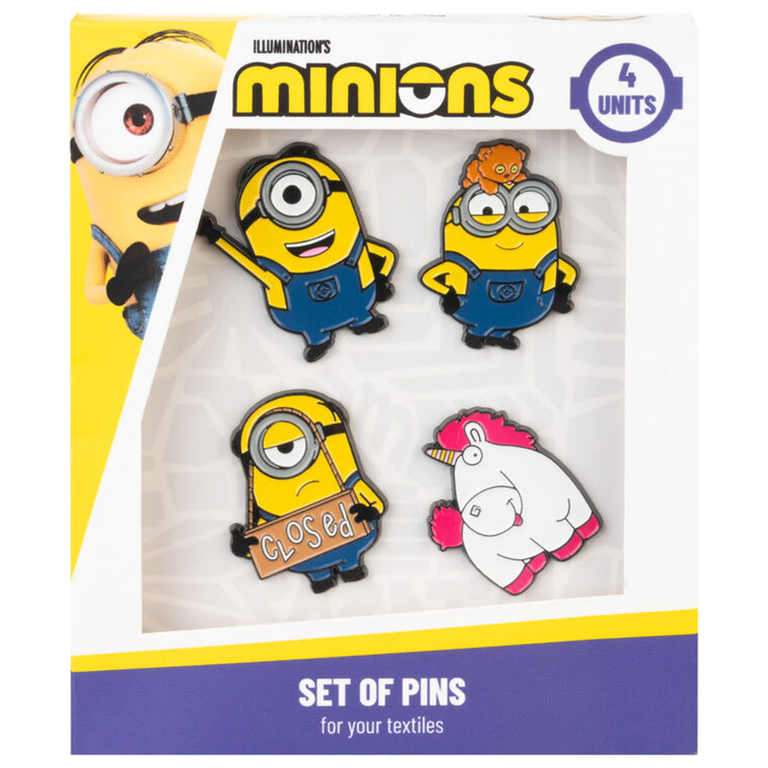 Minions 4 db-os kitűző csomag  termékfotó