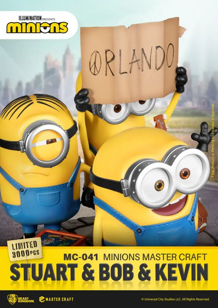 Minions Master Craft Stuart &amp; Bob &amp; Kevin szobor figura 35 cm termékfotó