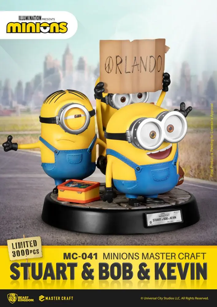 Minions Master Craft Stuart &amp; Bob &amp; Kevin szobor figura 35 cm termékfotó