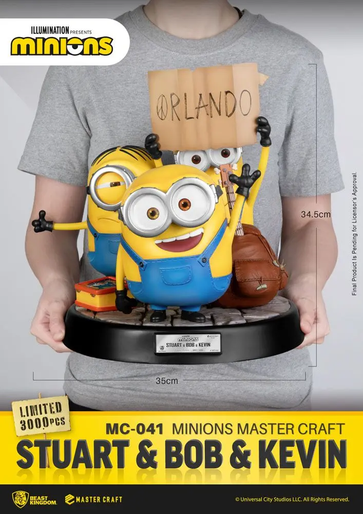 Minions Master Craft Stuart &amp; Bob &amp; Kevin szobor figura 35 cm termékfotó