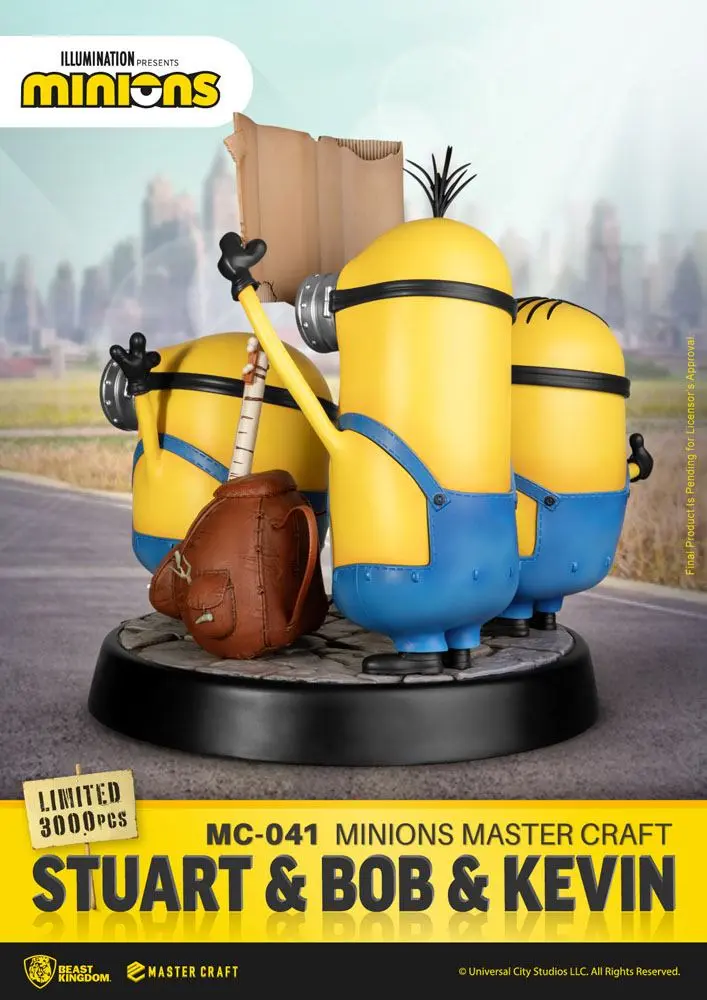 Minions Master Craft Stuart &amp; Bob &amp; Kevin szobor figura 35 cm termékfotó