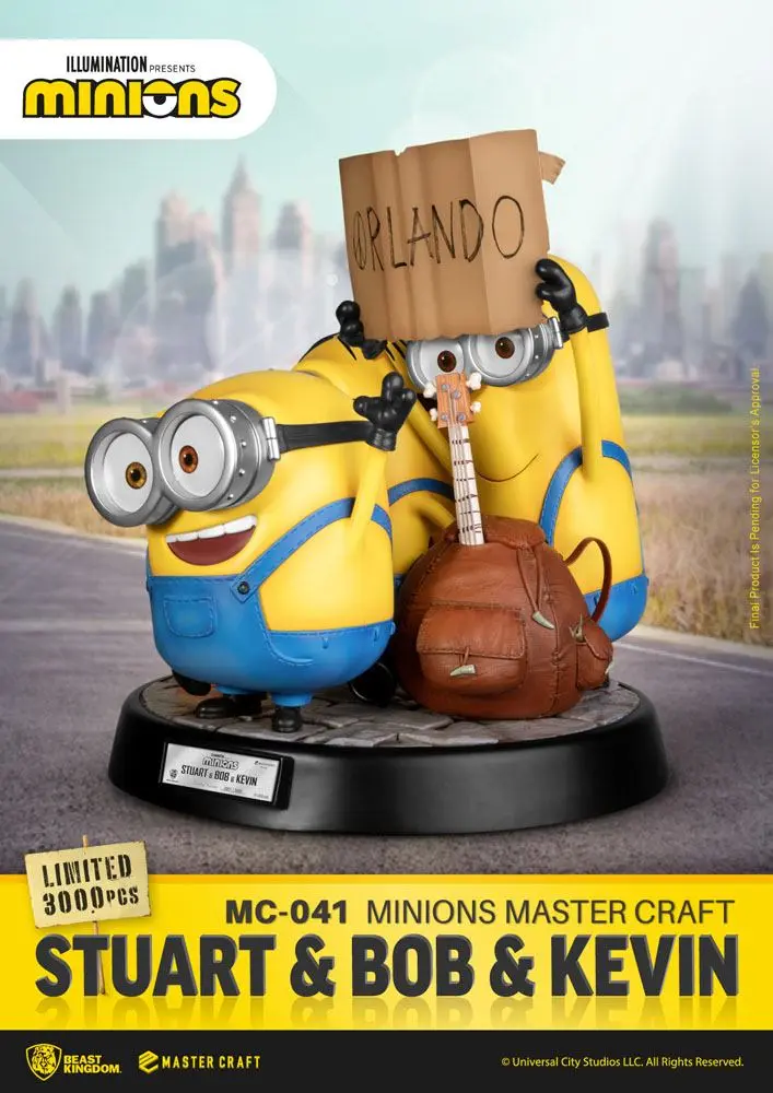 Minions Master Craft Stuart &amp; Bob &amp; Kevin szobor figura 35 cm termékfotó