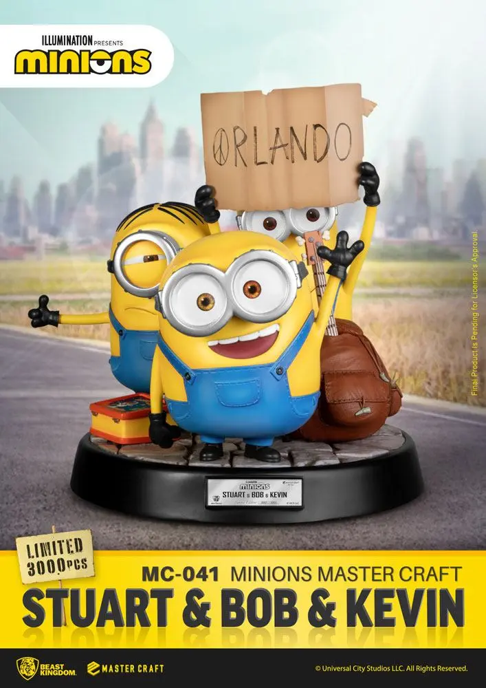 Minions Master Craft Stuart &amp; Bob &amp; Kevin szobor figura 35 cm termékfotó