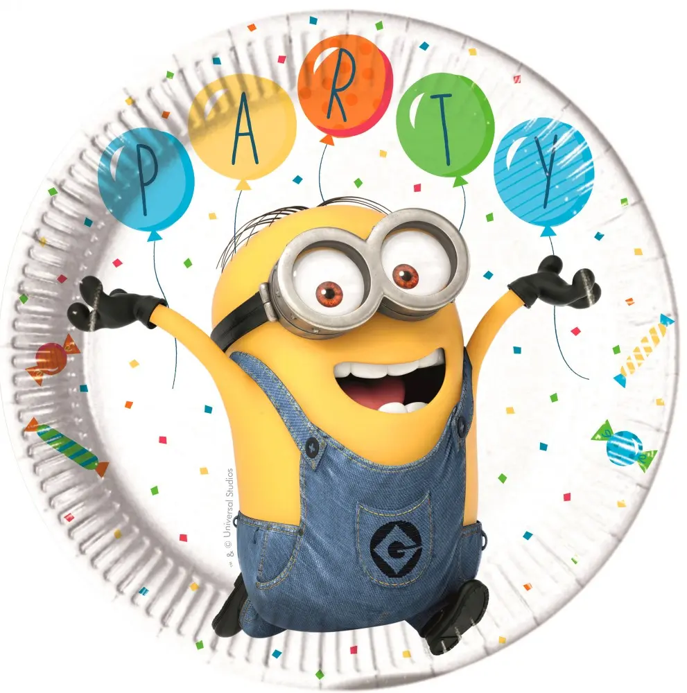 Minions, Minyonok Balloons Party papírtányér 8 db-os 23 cm termékfotó