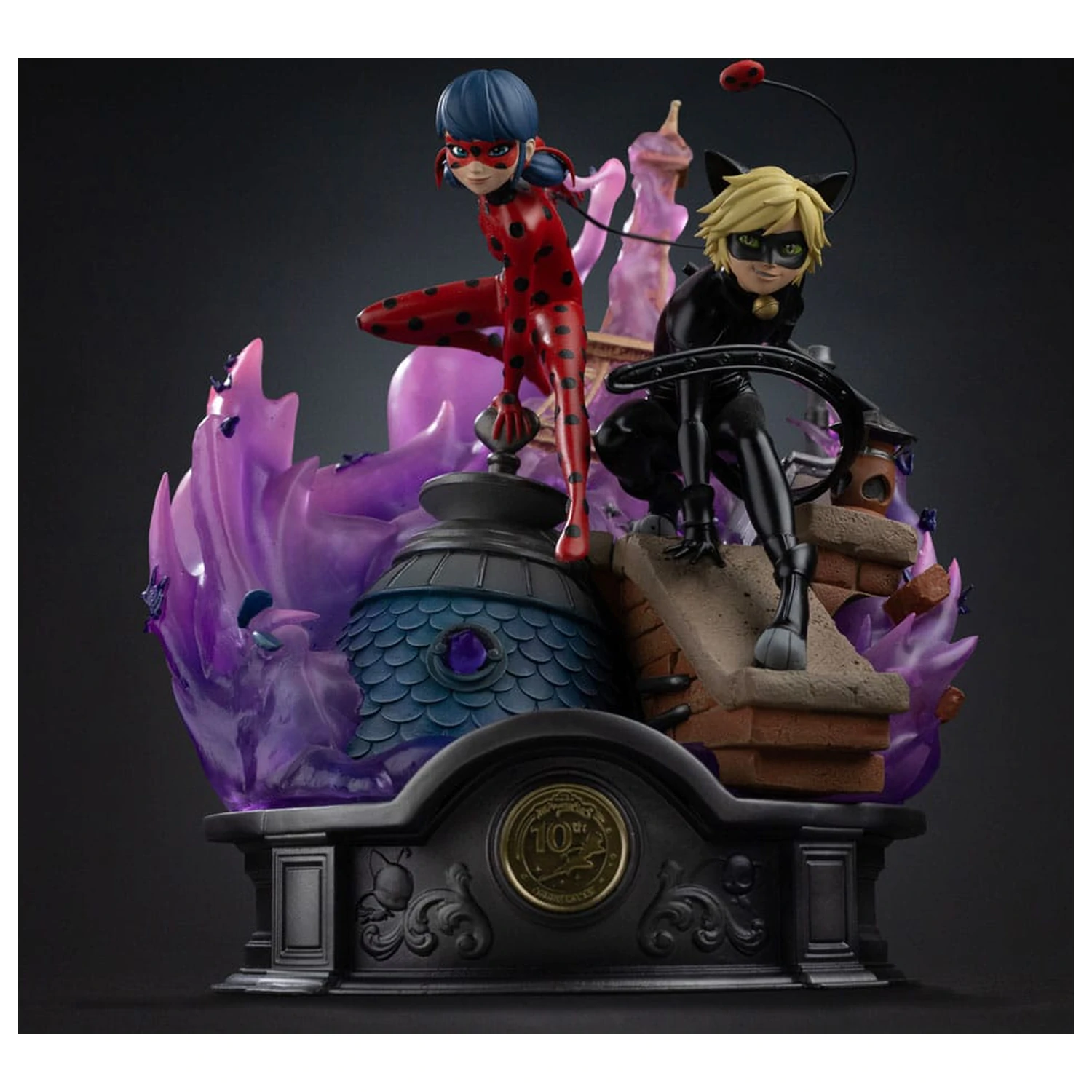 Miraculous Deluxe Art Scale 1/10 Lady Bug and Cat Noir Signed Edition szobor figura 23 cm termékfotó