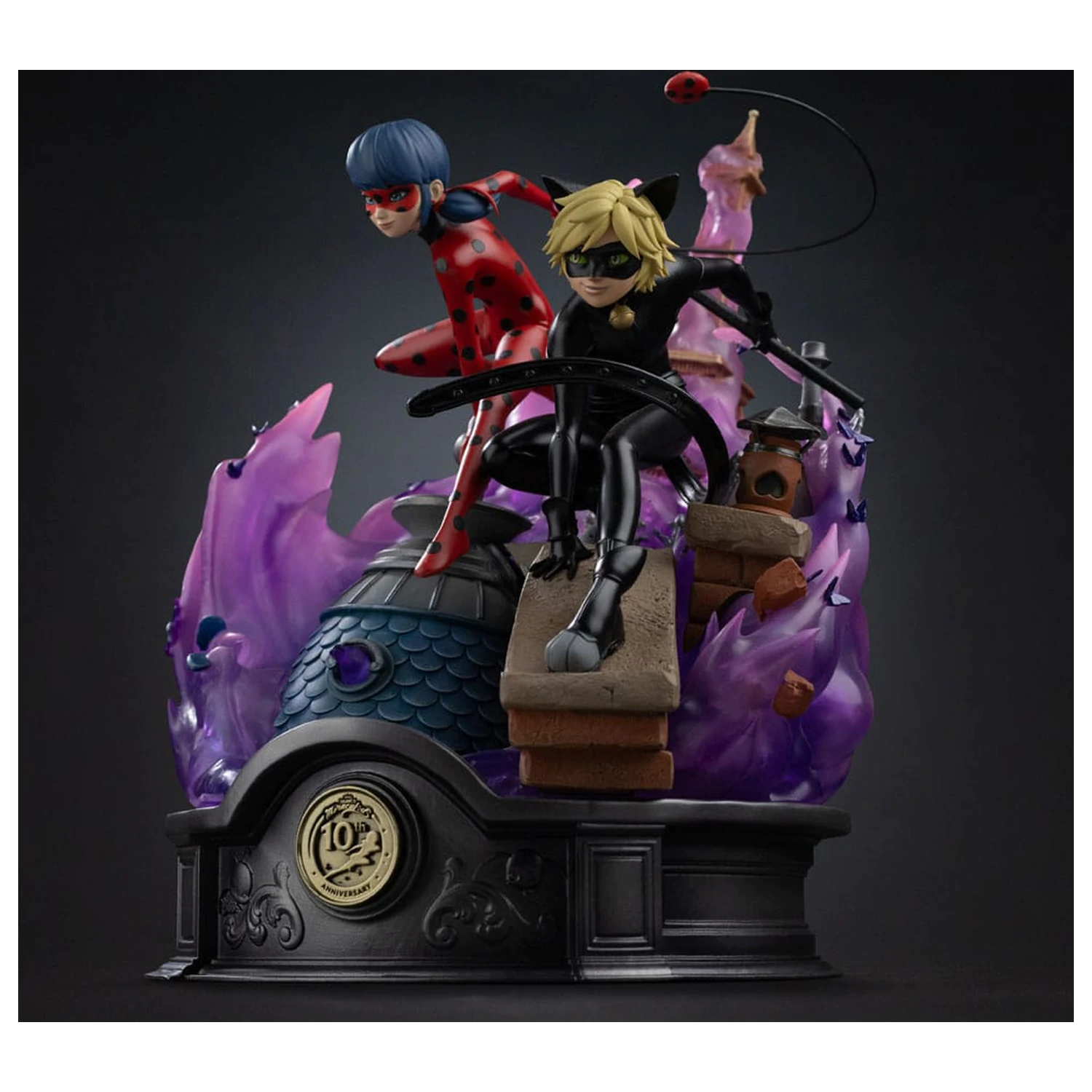 Miraculous Deluxe Art Scale 1/10 Lady Bug and Cat Noir Signed Edition szobor figura 23 cm termékfotó