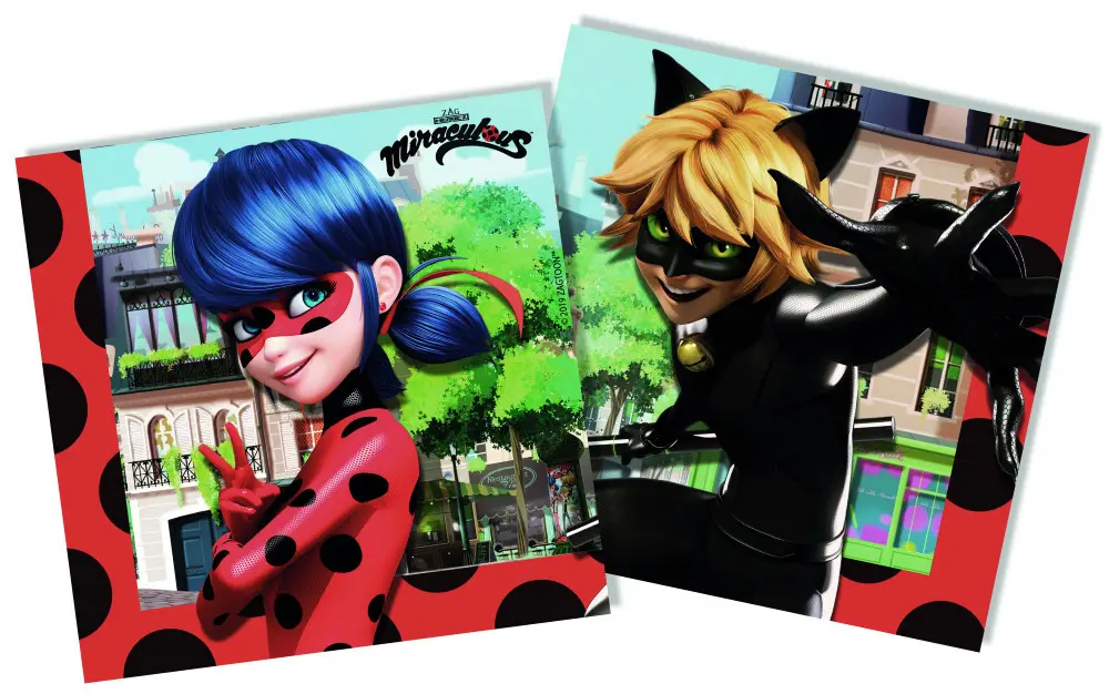 Miraculous Ladybug, Katicabogár és fekete macska kalandjai szalvéta 20 db-os termékfotó