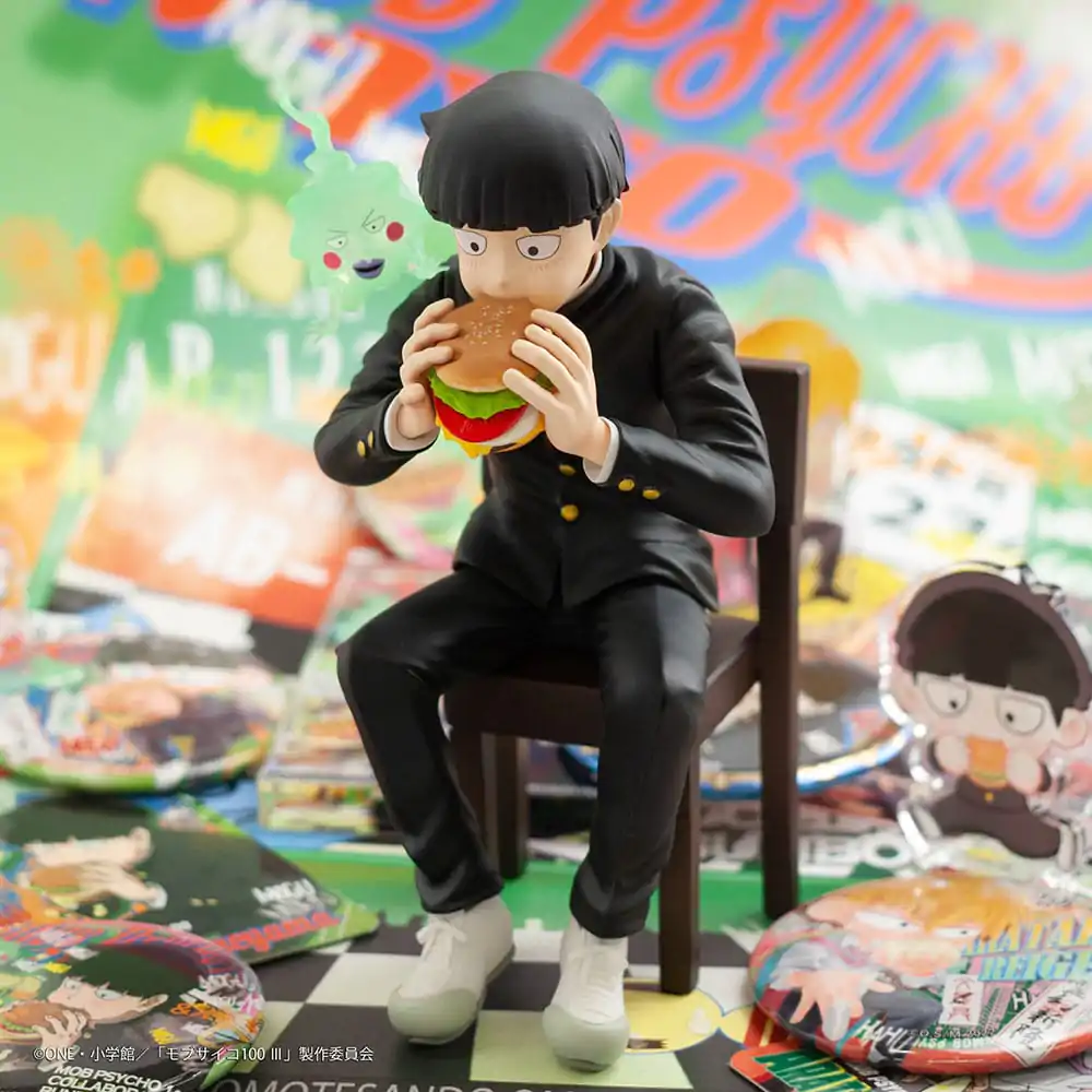 Mob Psycho 100 III x Bunbougu Cafe 2022 Shigeo Kageyama &amp; Ekubo PVC szobor figura 13 cm termékfotó