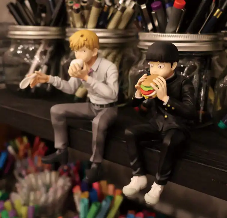 Mob Psycho 100 III x Bunbougu Cafe 2022 Shigeo Kageyama &amp; Ekubo PVC szobor figura 13 cm termékfotó