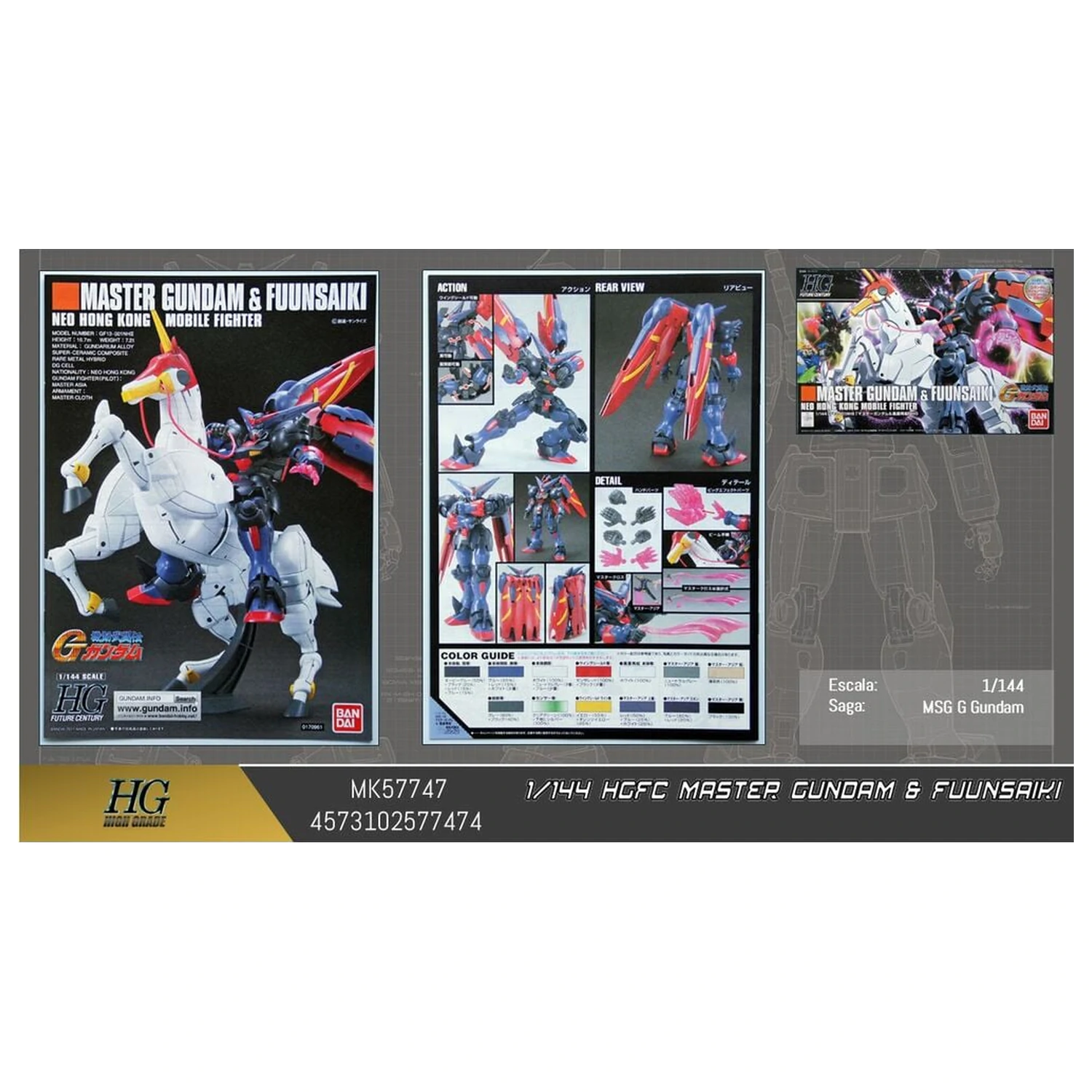 Mobile Fighter G Gundam GF13-001NHII Master Gundam Fuunsaiki modell készlet HGFC 1/144 termékfotó