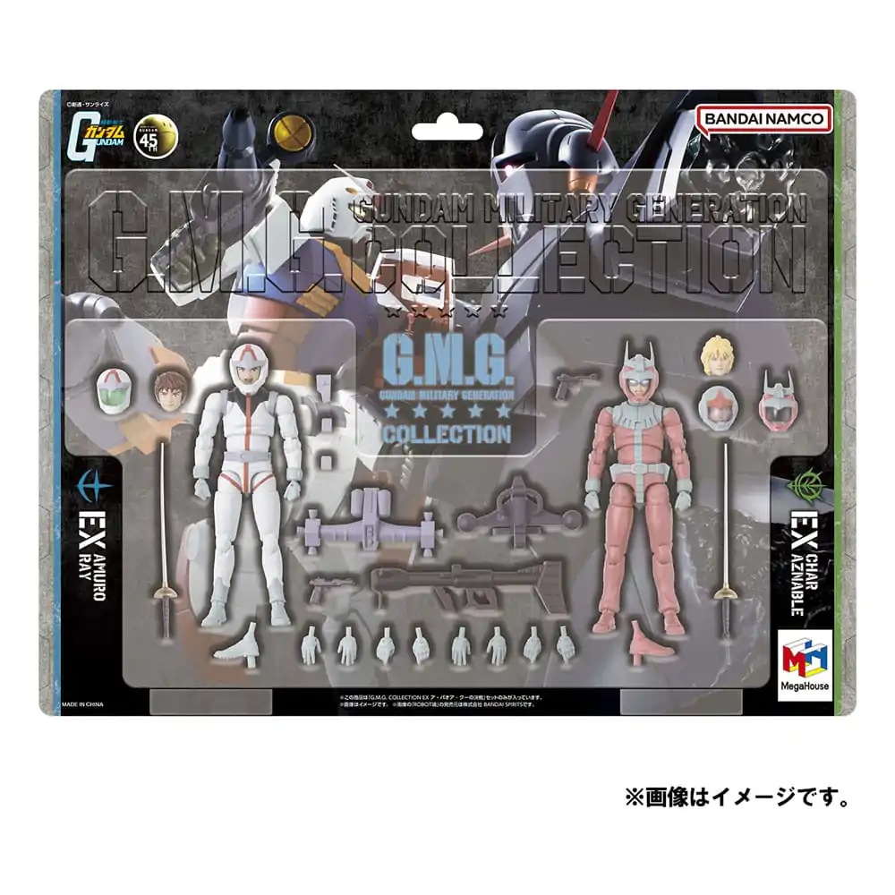 Mobile Suit Gundam G.M.G. Collection EX 09 Earth Federation Amuro Ray & Char Aznable Normal Suit Ver. 2 db-os akciófigura csomag 10 cm   termékfotó
