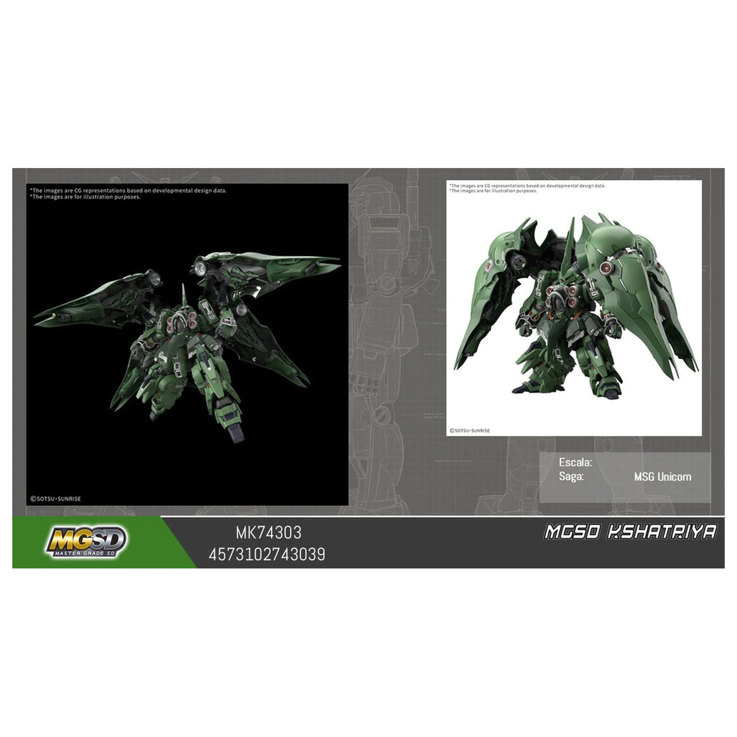 Mobile Suit Gundam MGSD Master Grade SD - MGSD Kshatriya modell készlet termékfotó