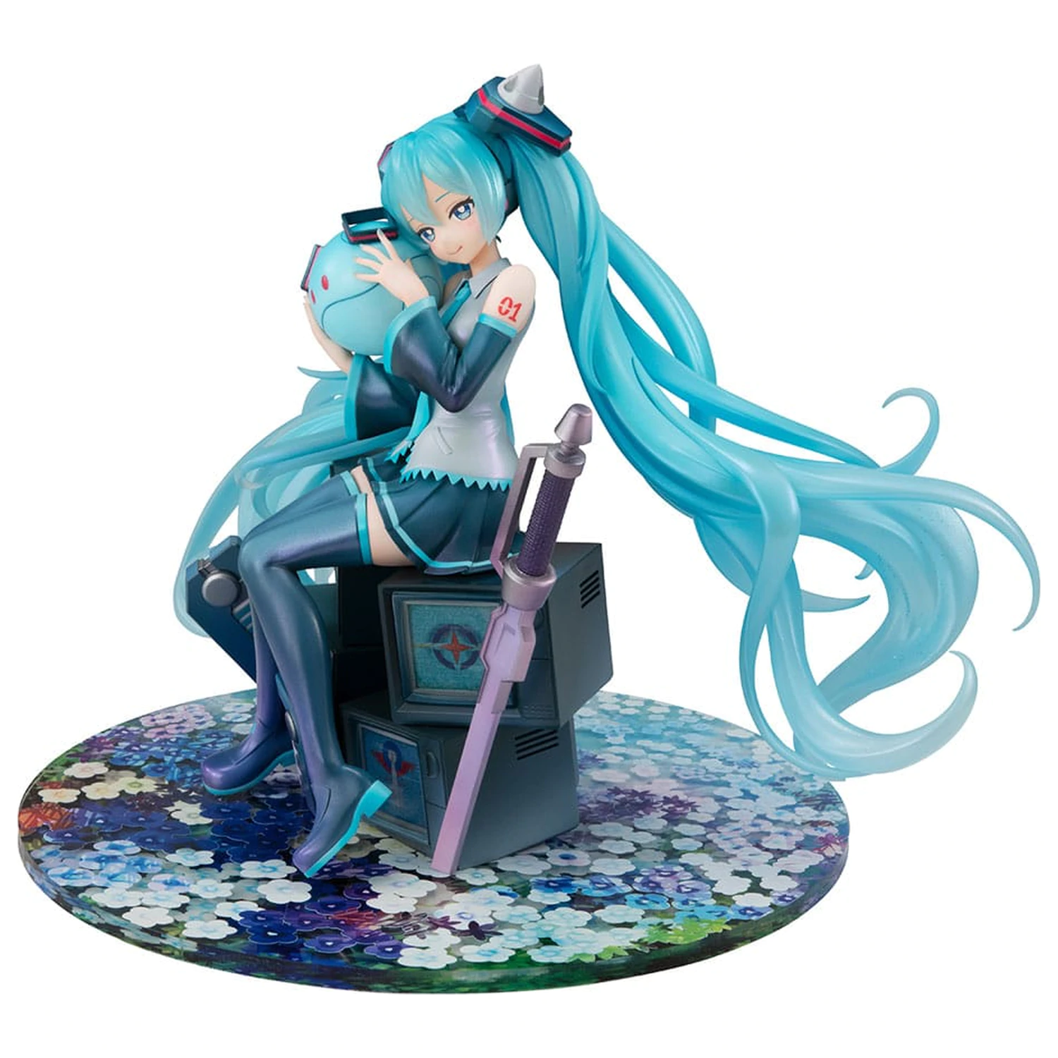Mobile Suit Gundam x Hatsune Miku Lucrea Hatsune Miku x OO Gundam 45th Anniversary PVC szobor figura 17 cm     termékfotó