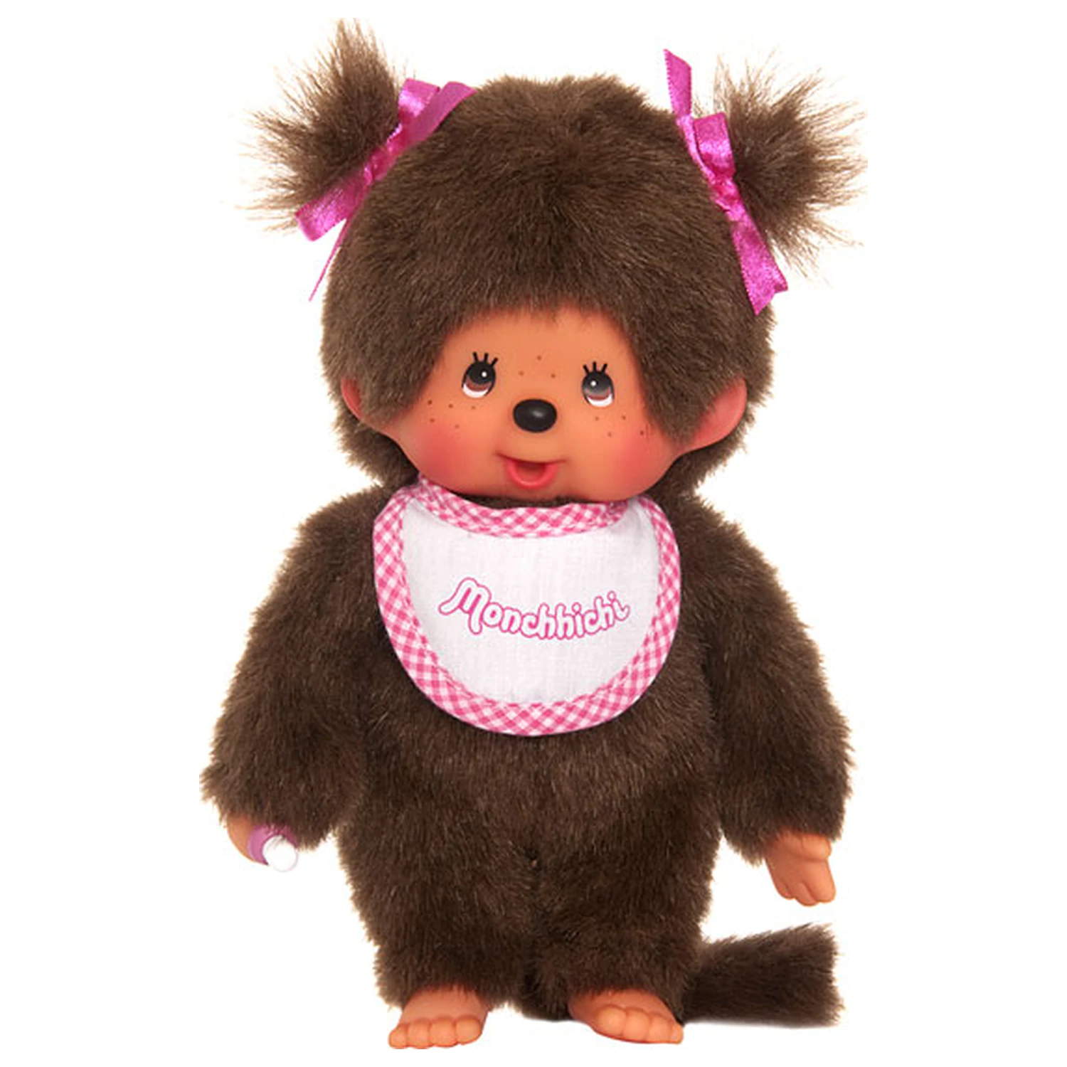 MONCHHICHI Girl Pink & White Bib plüss 20cm termékfotó