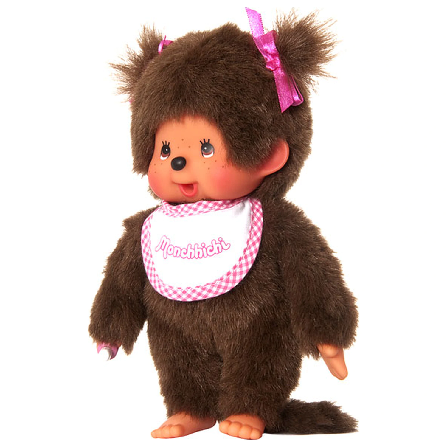 MONCHHICHI Girl Pink & White Bib plüss 20cm termékfotó