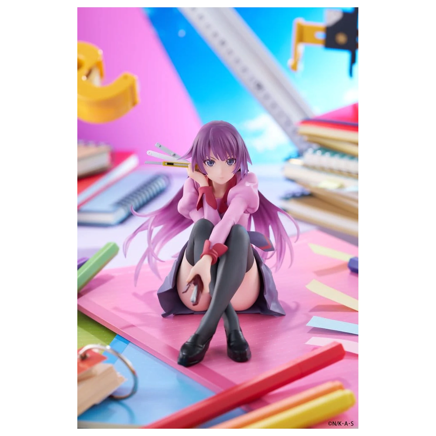 Monogatari Desktop Cute Figure Hitagi Senjougahara PVC szobor figura 13 cm termékfotó