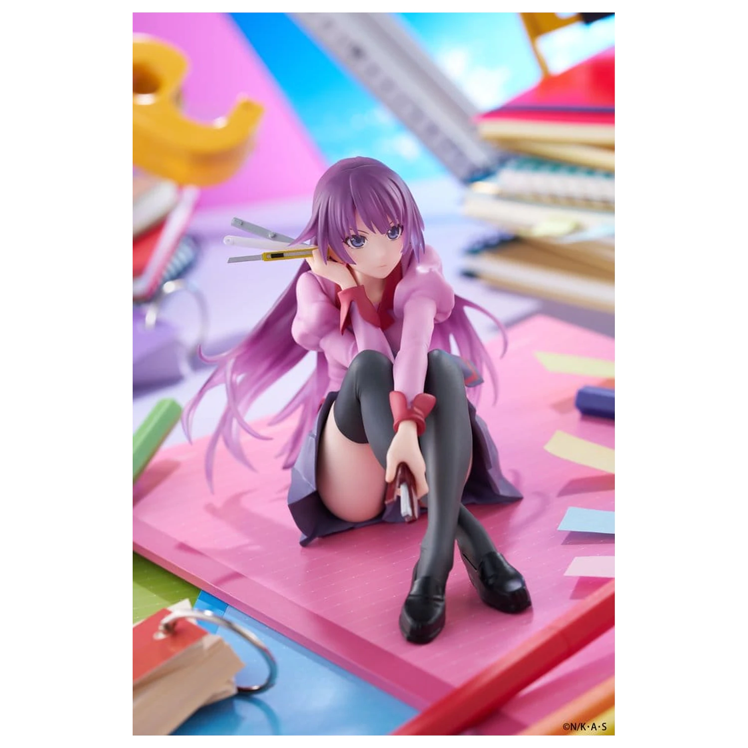 Monogatari Desktop Cute Figure Hitagi Senjougahara PVC szobor figura 13 cm termékfotó
