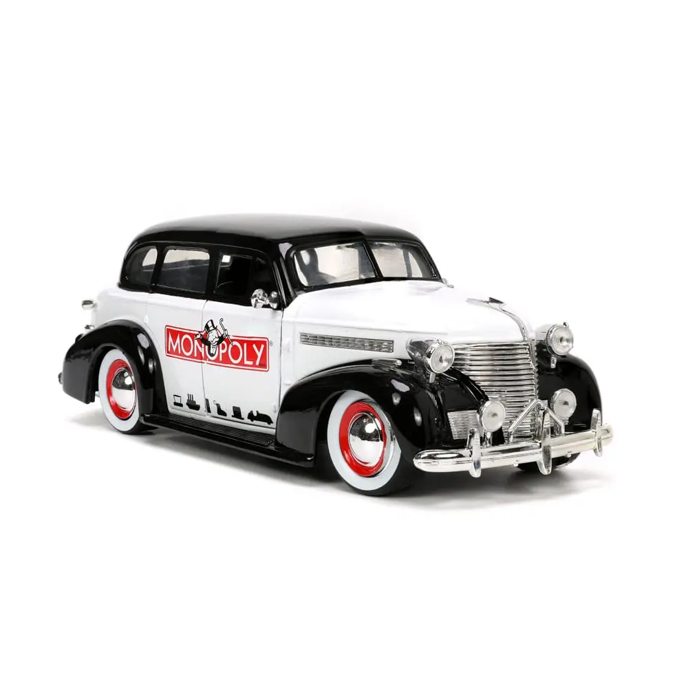 Monopoly Hollywood Rides Diecast Model 1/24 1939 Chevrolet Master Deluxe és Monopoly figura termékfotó