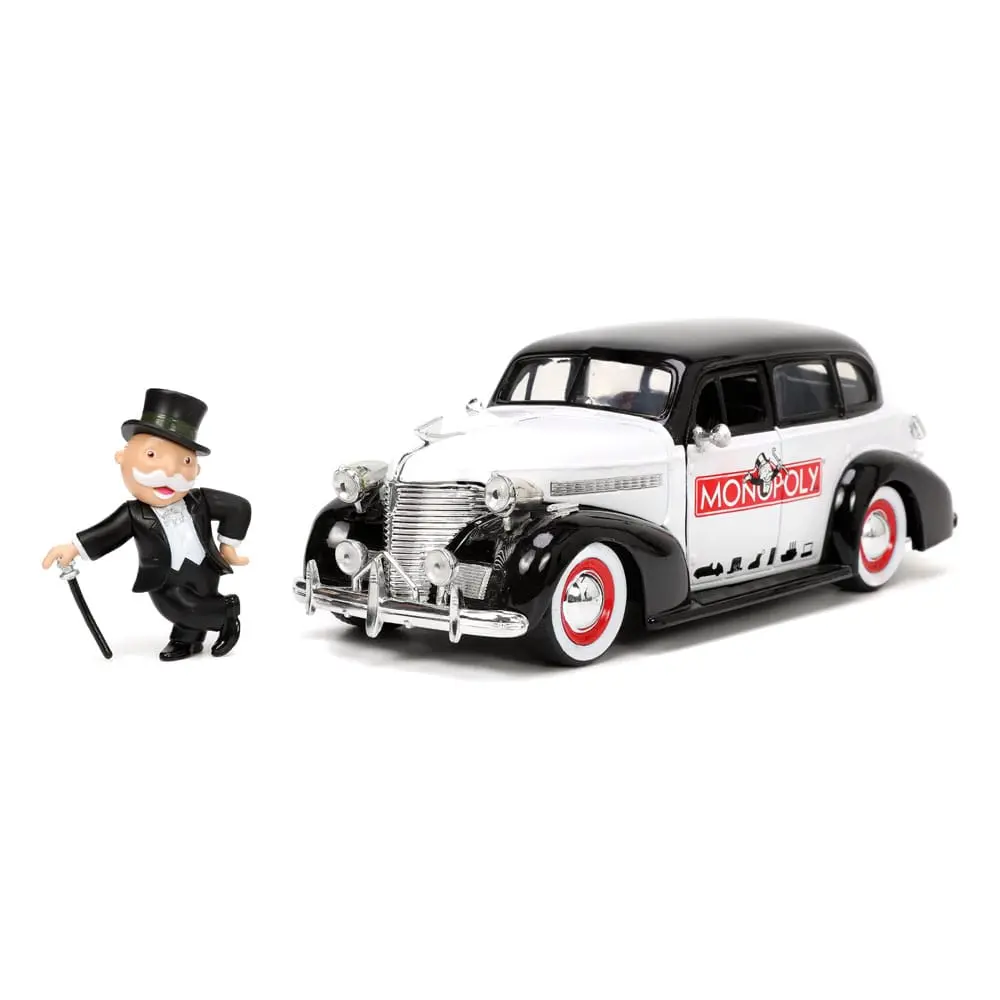 Monopoly Hollywood Rides Diecast Model 1/24 1939 Chevrolet Master Deluxe és Monopoly figura termékfotó