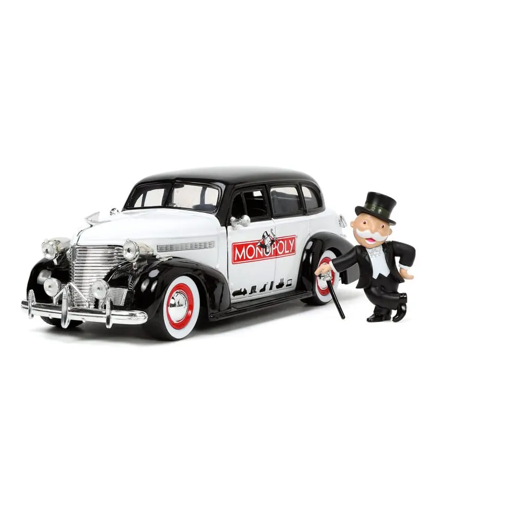 Monopoly Hollywood Rides Diecast Model 1/24 1939 Chevrolet Master Deluxe és Monopoly figura termékfotó