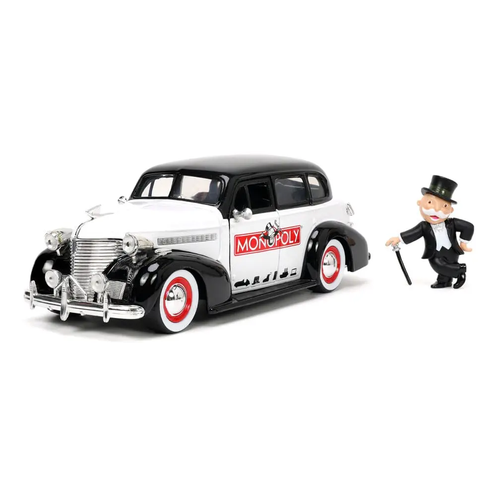 Monopoly Hollywood Rides Diecast Model 1/24 1939 Chevrolet Master Deluxe és Monopoly figura termékfotó