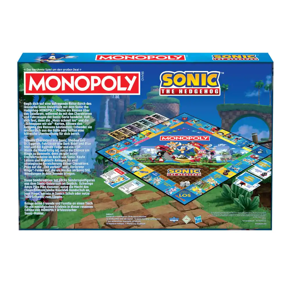 Monopoly Sonic the Hedgehog német nyelvű társasjáték termékfotó