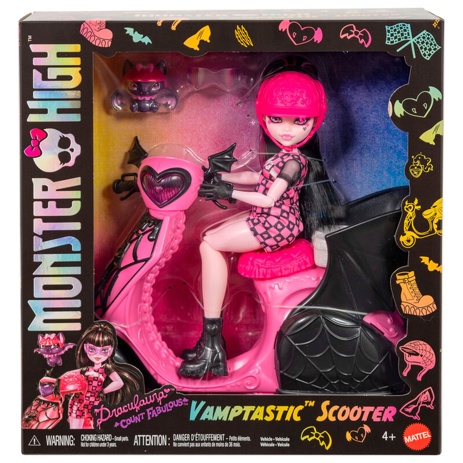 Monster High Draculaura and Scooter játék baba termékfotó