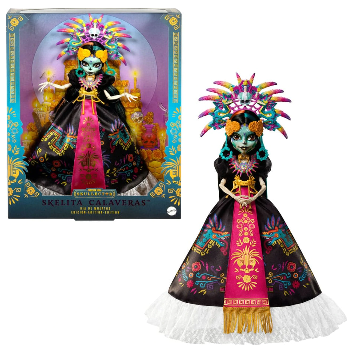 Monster High Skullector Doll Skelita Calaveras Día de Muertos Edition játék baba 32 cm termékfotó