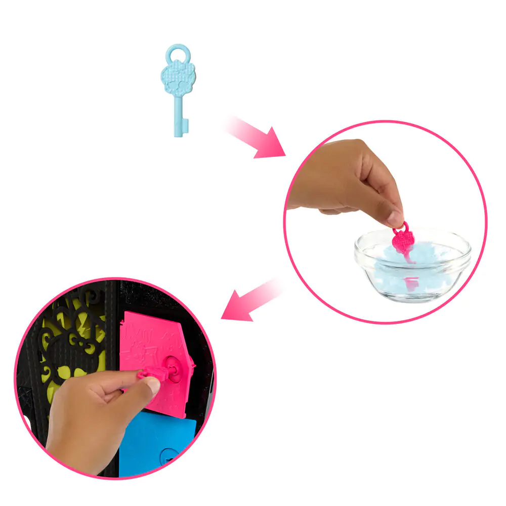 Monster High Skullmate Secrets Neon Frights Frankie Stein játék baba 25cm termékfotó