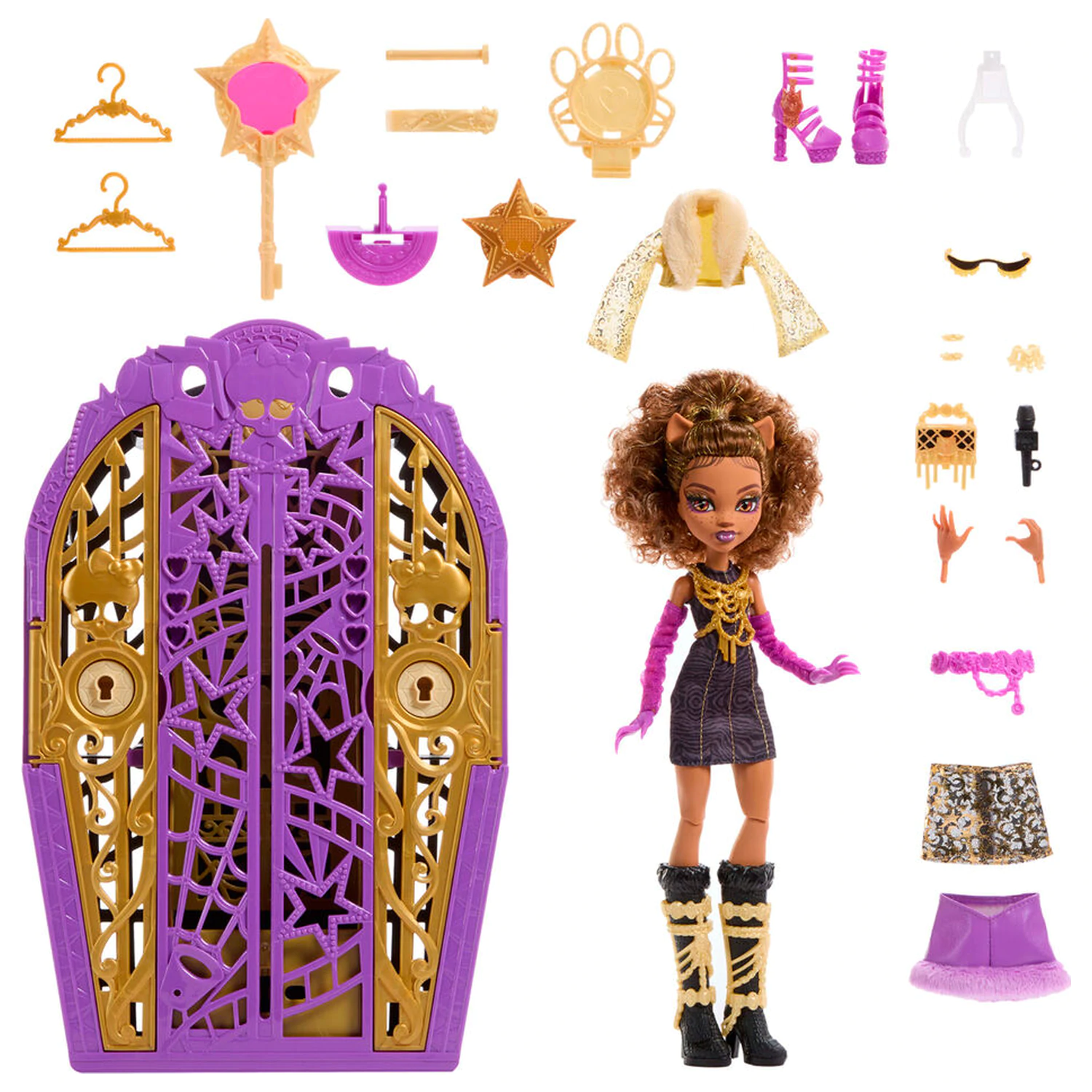 Monster High Skulltimate Secrets Hauntlywood Mysteries Clawdeen baba figura termékfotó