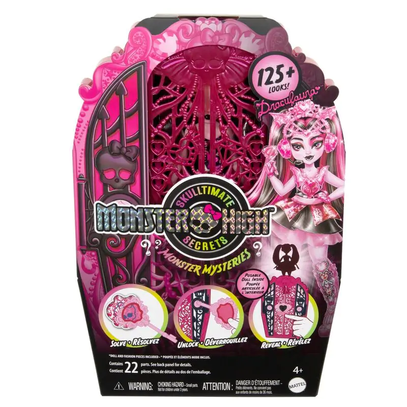 Monster High Skulltime Secrets Draculaura doll + cupboard termékfotó