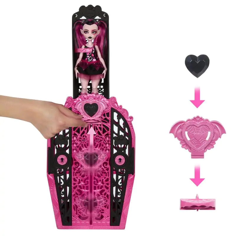 Monster High Skulltime Secrets Draculaura doll + cupboard termékfotó