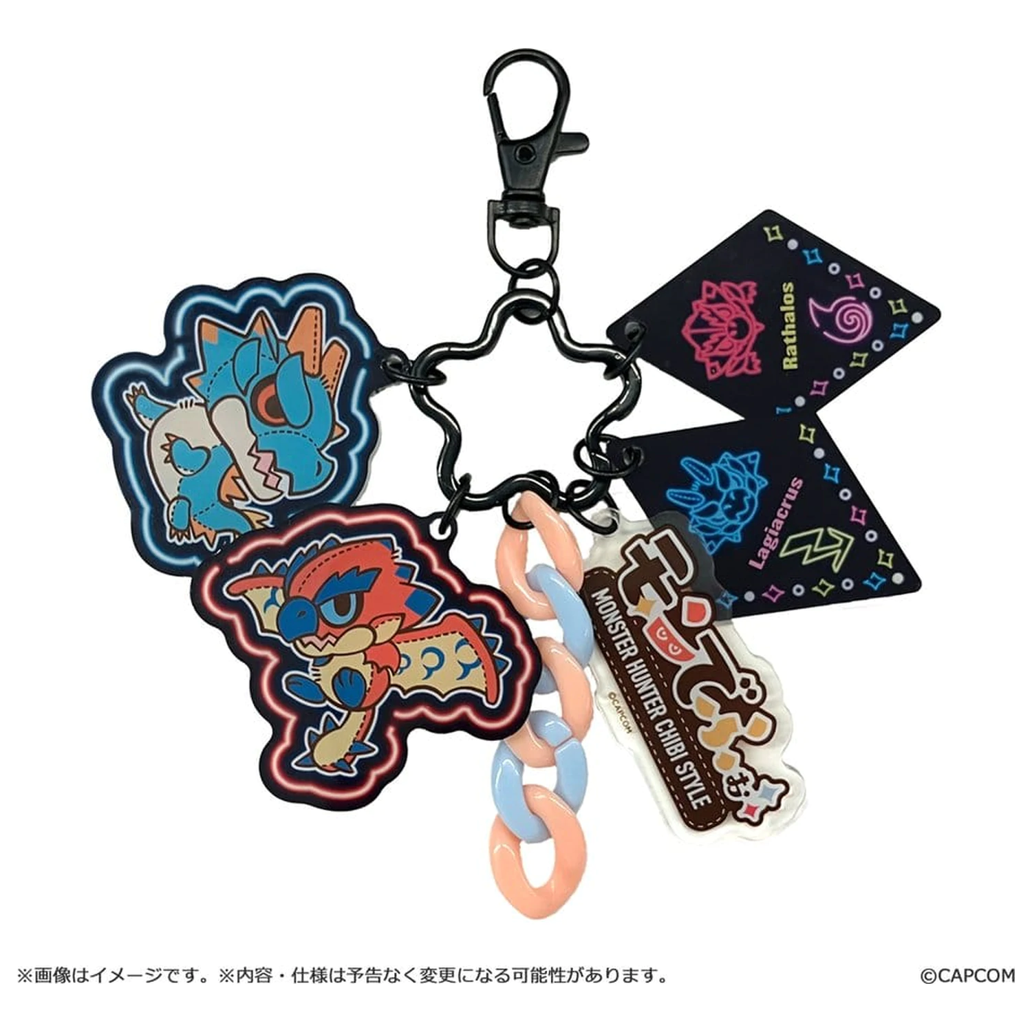 Monster Hunter Chibi Style Akril kulcstartó Multi Charm: Rathalos & Lagiacrus termékfotó