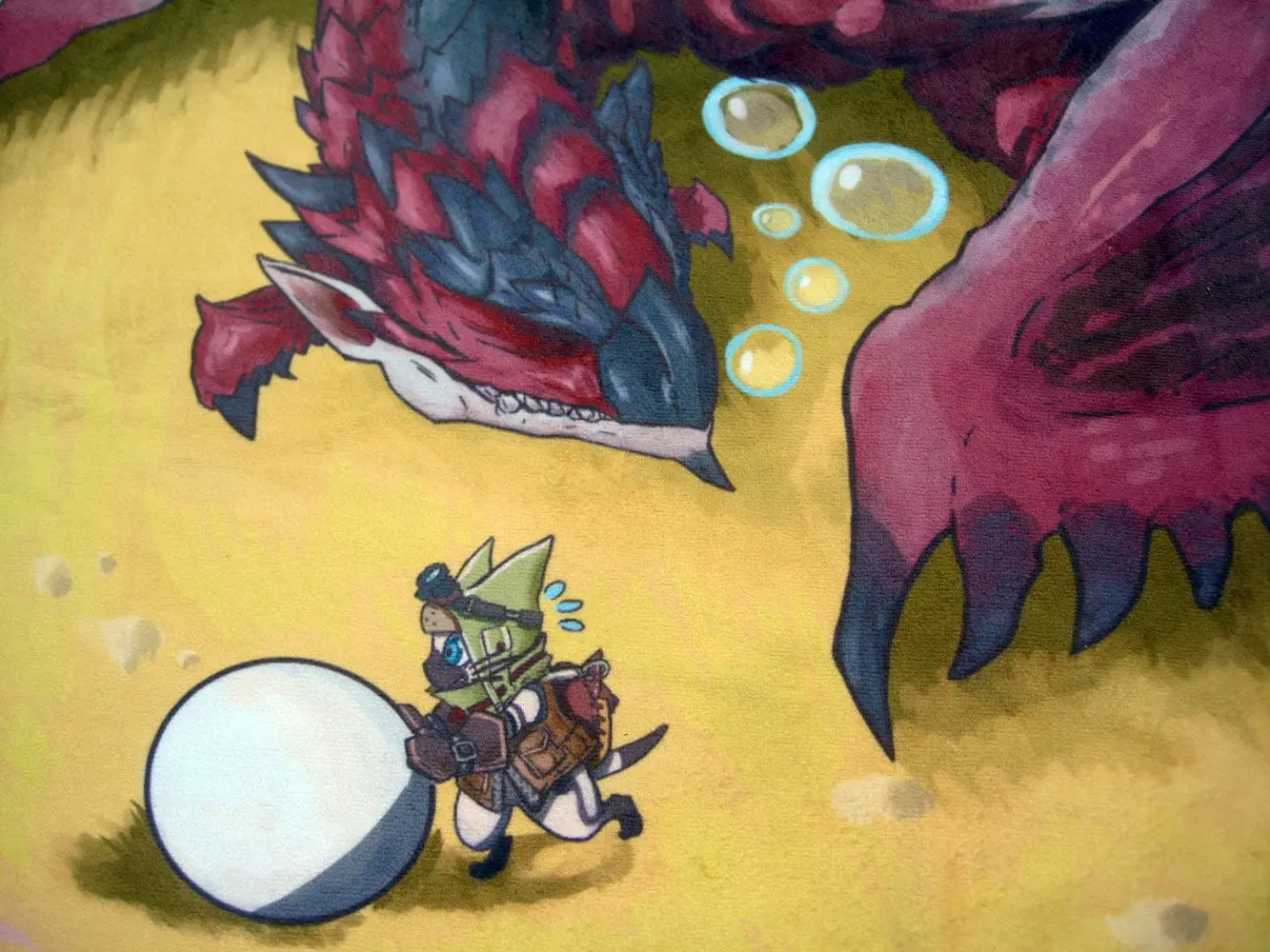 Monster Hunter World Rathalos &amp; Palico Egg Quest törölköző 70 x 35 cm termékfotó