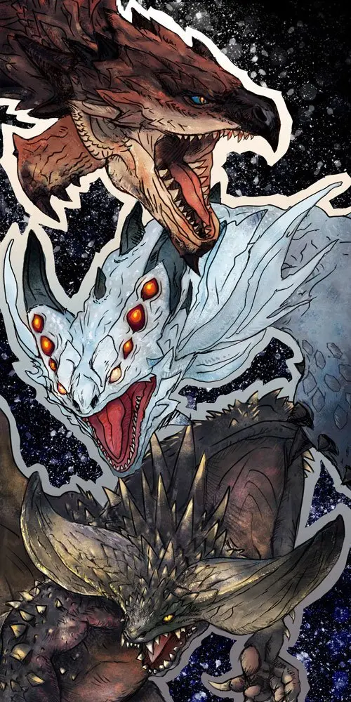 Monster Hunter World Rathalos, Xenojiva &amp; Nergikante törölköző 70 x 35 cm termékfotó