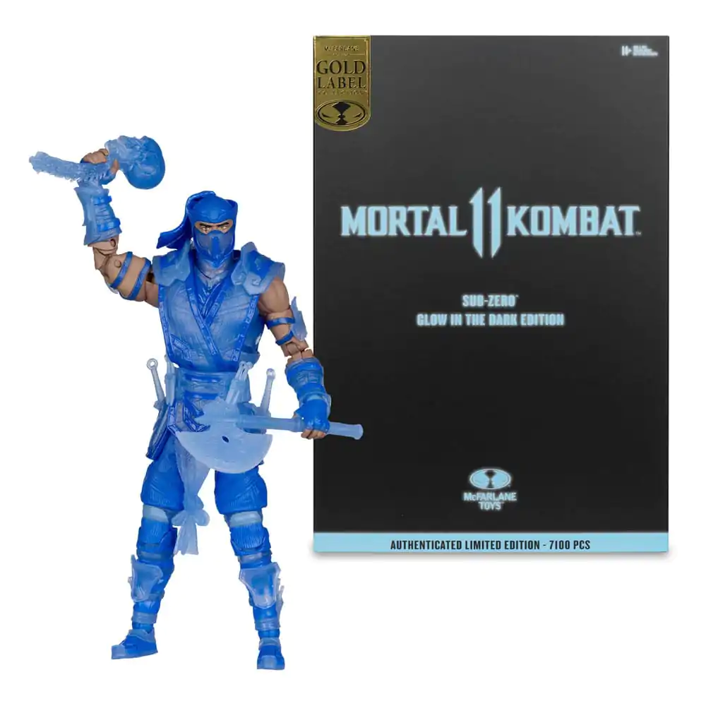 Mortal Kombat Glow in the Dark Edition Sub-Zero (Gold Label) akciófigura 18 cm termékfotó