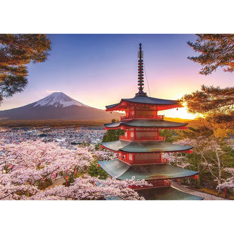 Mount Fuji cherry blossoms puzzle 1000db-os termékfotó