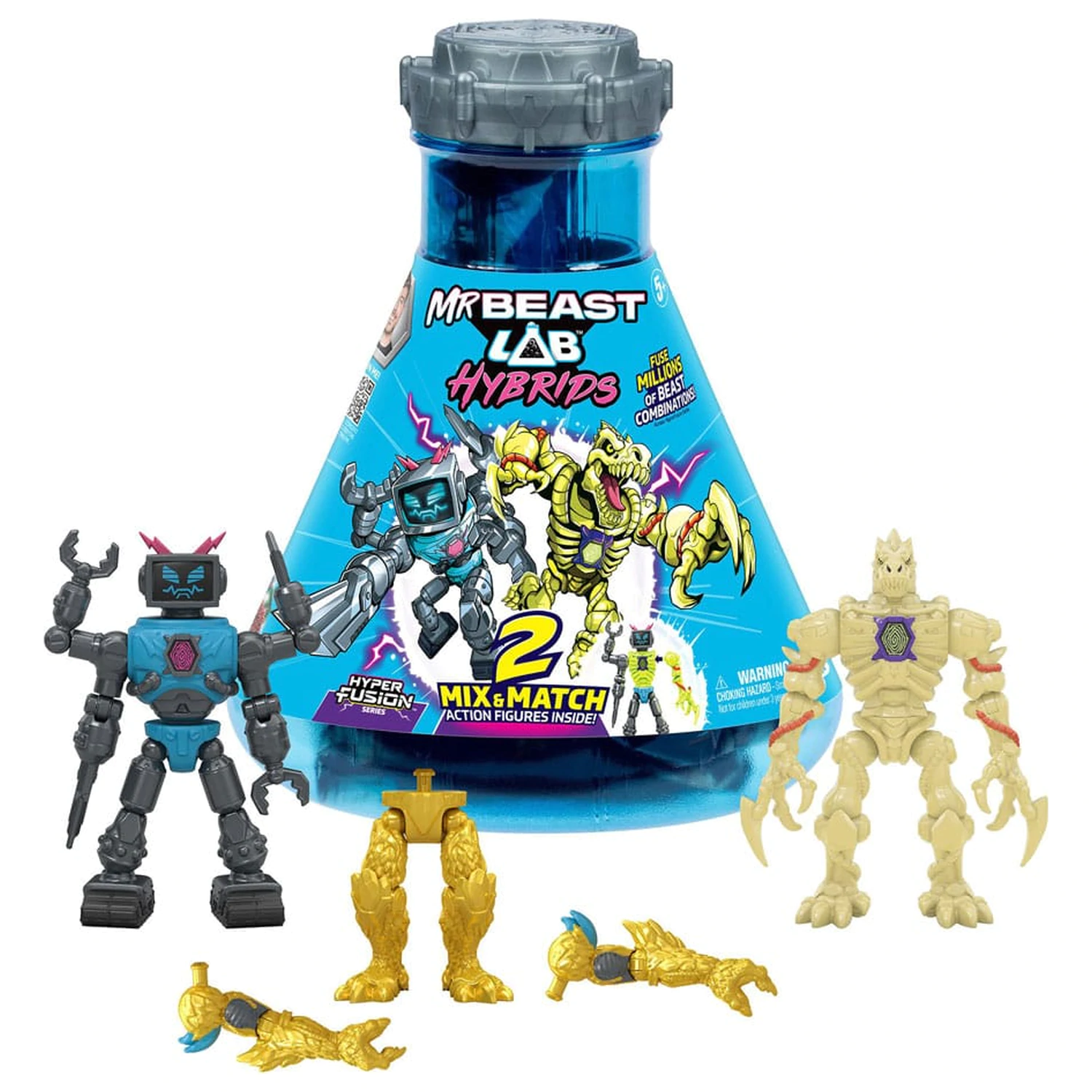 Mr. Beast Lab Hybrids Series 2 Lab-Bot vs Gid Skeleton 2 db-os Mini figura csomag 11 cm  termékfotó