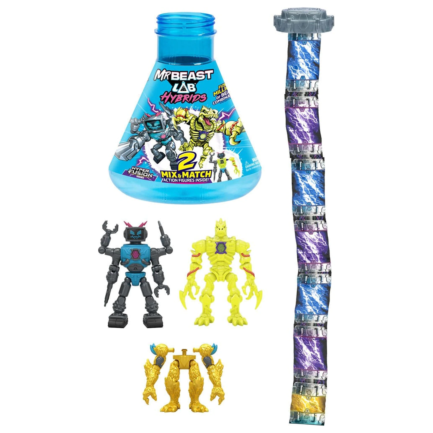 Mr. Beast Lab Hybrids Series 2 Lab-Bot vs Gid Skeleton 2 db-os Mini figura csomag 11 cm  termékfotó