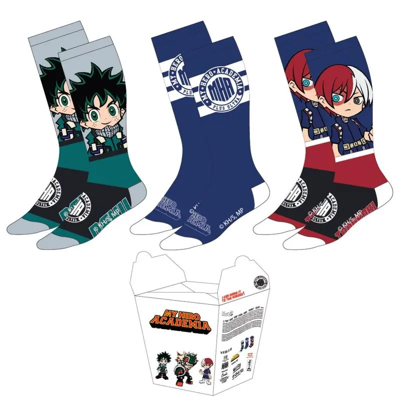 My Hero Academia 3 db-os felnőtt zokni csomag termékfotó