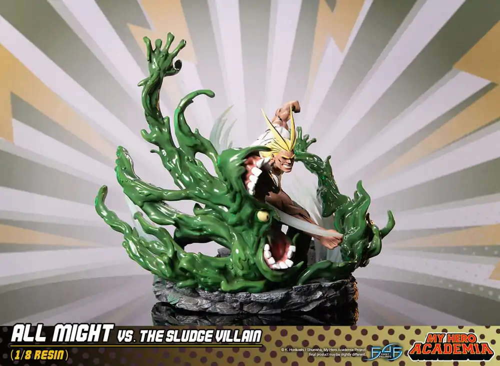 My Hero Academia All Might Vs. the Sludge Villain Diorama szobor figura 30 cm termékfotó